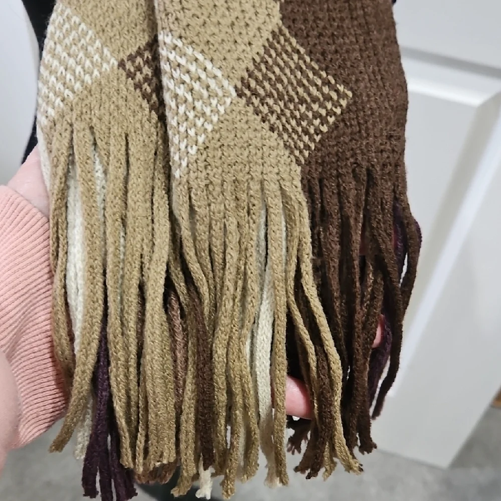 Pierre Cardin Purple and Brown Scarf